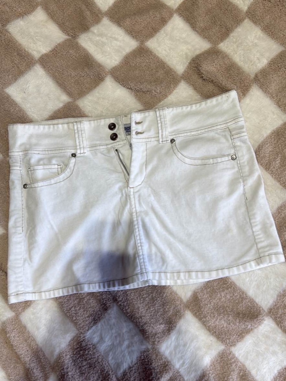 anchor blue White Denim Mini Skort Y2K